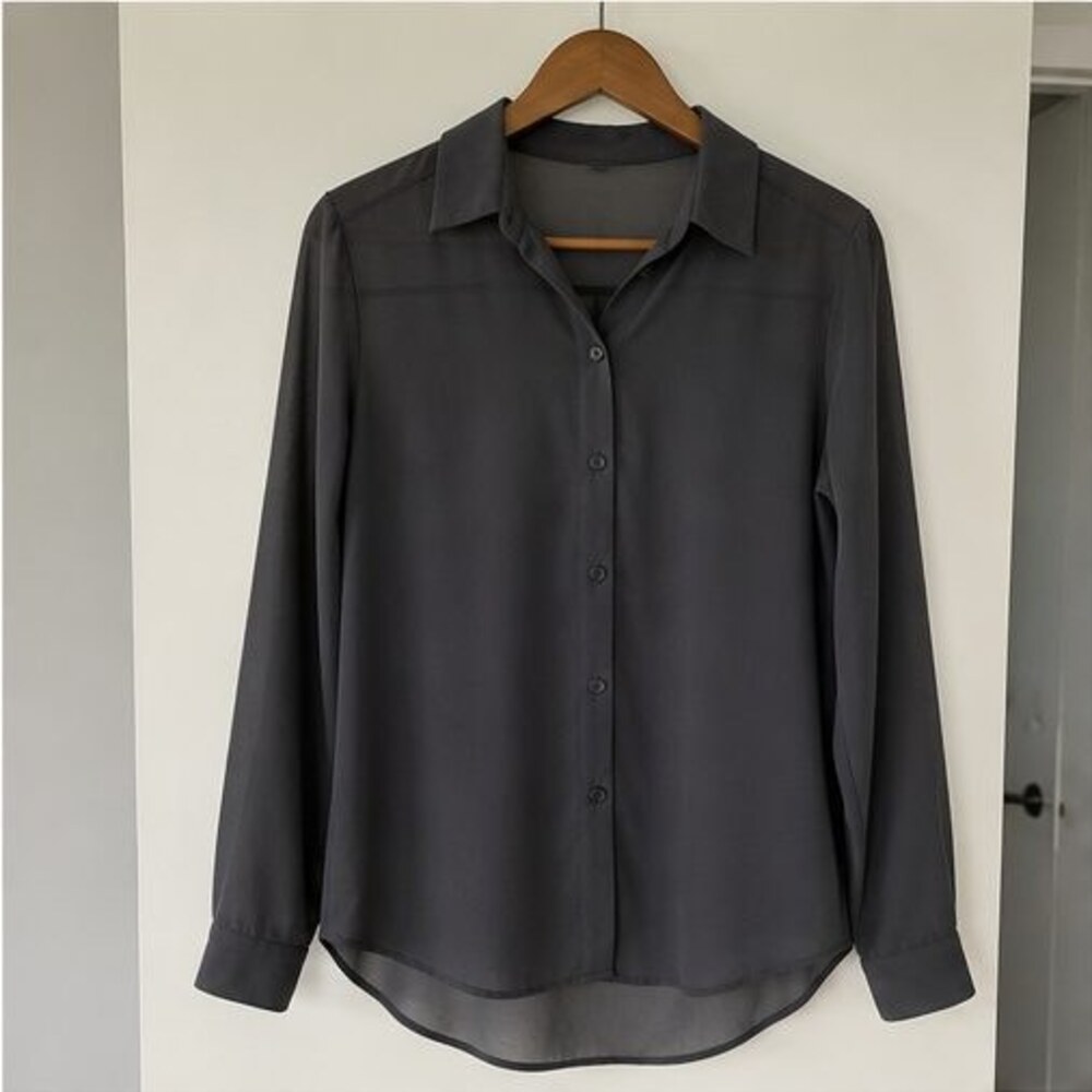 Charcoal Pleated Blouse